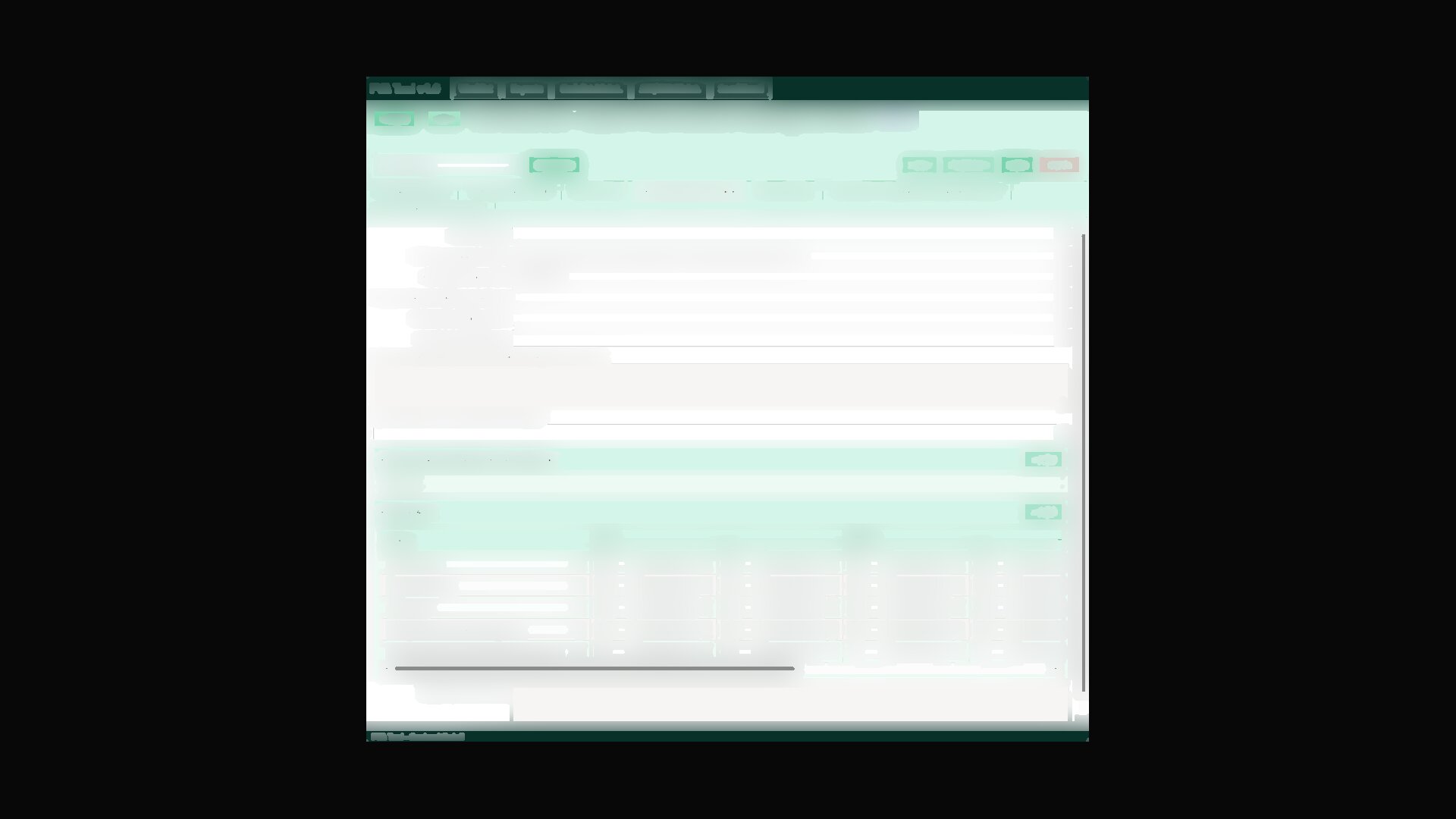 Web App im Browser: Formularansicht mit Registerkarten, Schrift unkenntlich gemacht