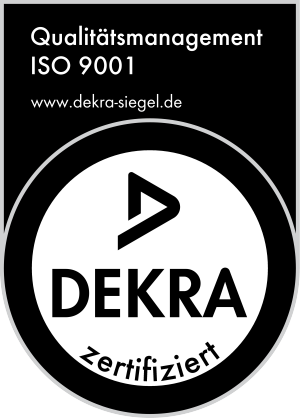 DEKRA-Siegel ISO 9001 Qualitätsmanagement, zertifiziert